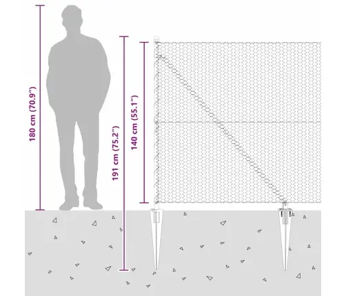 Aed Koos Postidega Hall 1.4 X 50 M Pvc Kaetud Teras