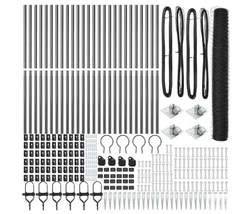 Hexagon Fence Grey 1.4X50 M Steel Vidaxl