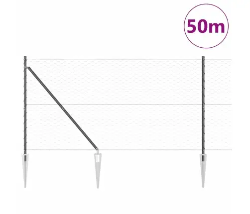 Hexagon Fence Grey 1.4X50 M Steel Vidaxl