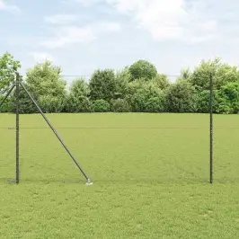 Žogs Ar Stabiem. Pelēka 1.5 X 50 M Pvc Pārklāts Tērauds Vidaxl