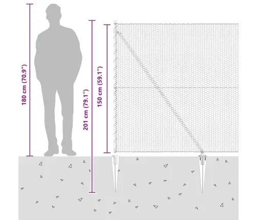 Tvorelės Stulpas Pilka 50 X 1,5 M (25 Mm Tinklas)