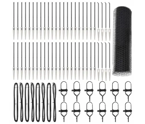 Sešstūra Žogs Pelēks 0.5X100 M Tērauds Vidaxl