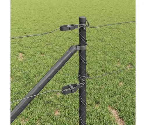 Sešstūrainais Žogs Pelēks 0.6X100 M Tērauds Vidaxl