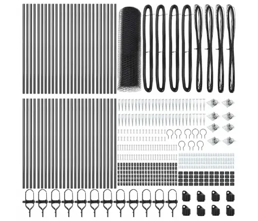 Tvora Su Stulpais Pilka 0.8 X 100 M Pvc Dengtas Plienas