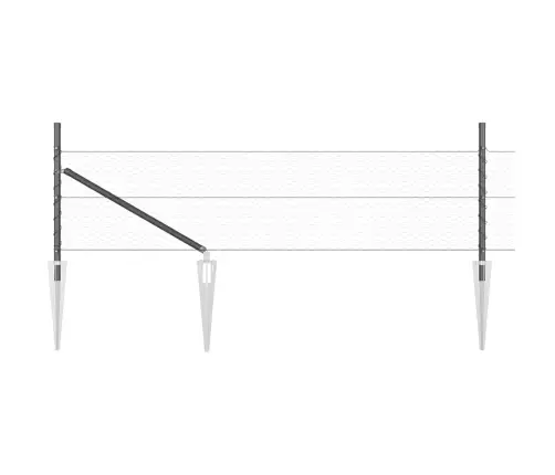 Tvora Su Stulpais Pilka 0.8 X 100 M Pvc Dengtas Plienas