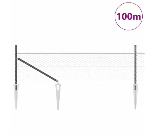 Aed Koos Postidega Hall 0.8 X 100 M Pvc Kaetud Teras