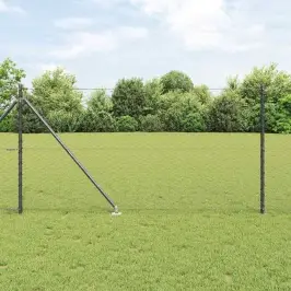 Žogs Ar Stabiem. Pelēka 1 X 100 M Pvc Pārklāts Tērauds Vidaxl