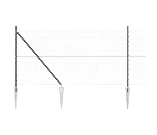 Sešstūru Žogs Pelēks 1X100 M Tērauds Vidaxl