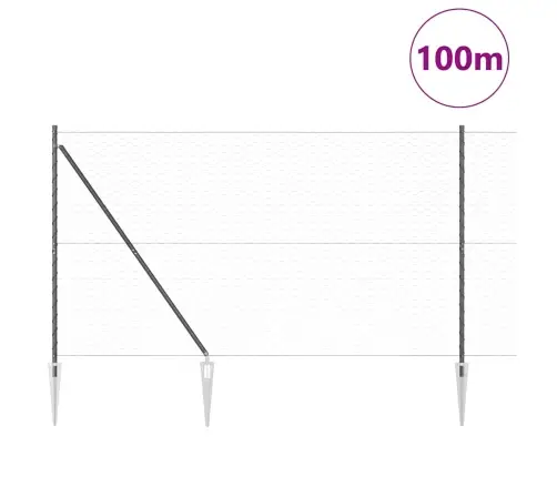 Sešstūra Žogs Pelēks 1.5X100 M Tērauds Vidaxl