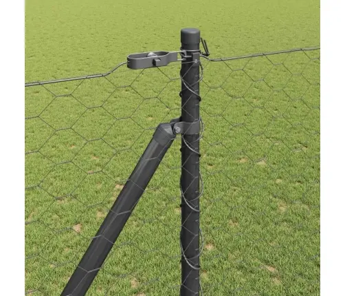 Tvora Su Stulpais Pilka 1.6 X 100 M Pvc Dengtas Plienas