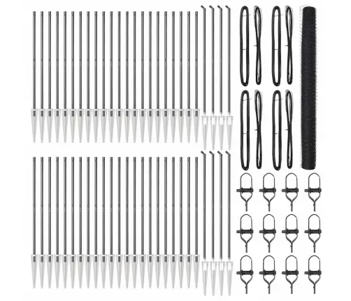 Tvora Su Stulpais Pilka 1.6 X 100 M Pvc Dengtas Plienas