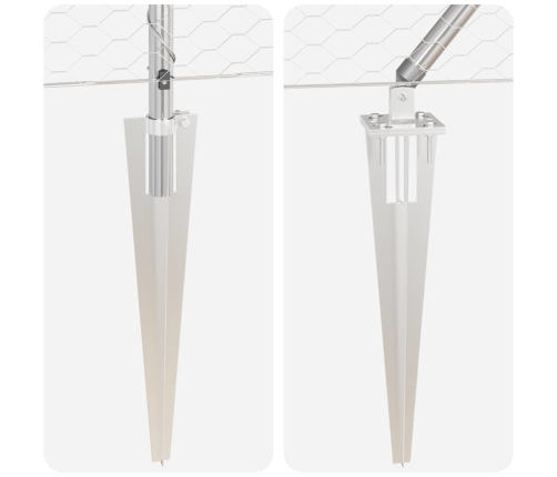 Tvora Su Stulpais Sidabro 0.4 X 10 M Pvc Dengtas Plienas