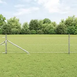 Tvora Su Stulpais Sidabro 0.4 X 10 M Pvc Dengtas Plienas