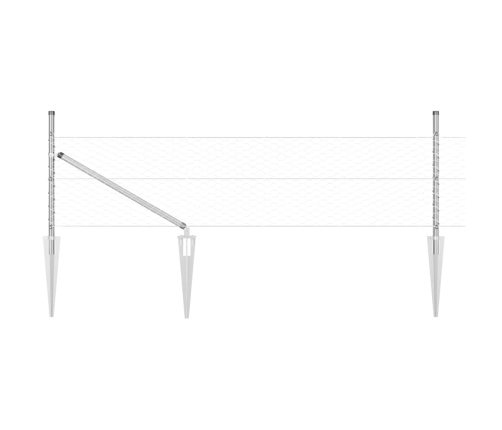 Tvora Su Stulpais Sidabro 0.4 X 10 M Pvc Dengtas Plienas