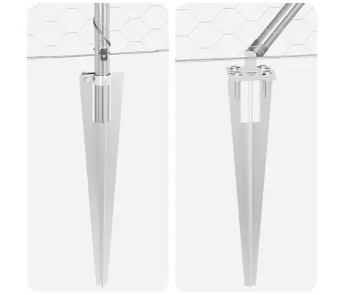 Tvora Su Stulpais Sidabro 0.4 X 10 M Pvc Dengtas Plienas