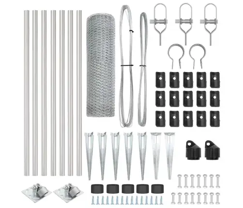 Sešu Stūru Žogs 0.8X10 M Cinkots Tērauds Vidaxl