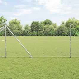 Žogs Ar Stabiem. Sudraba 1 X 10 M Pvc Pārklāts Tērauds Vidaxl
