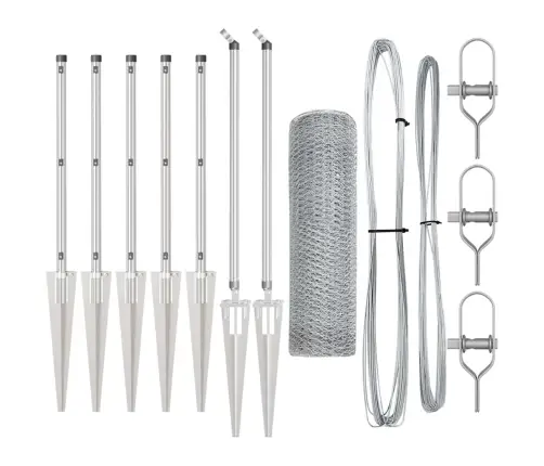 Tvora Su Stulpais Sidabro 1 X 10 M Pvc Dengtas Plienas