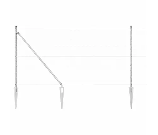 Tvora Su Stulpais Sidabro 1 X 10 M Pvc Dengtas Plienas