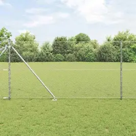 Žogs Ar Stabiem. Sudraba 1.2 X 10 M Pvc Pārklāts Tērauds Vidaxl