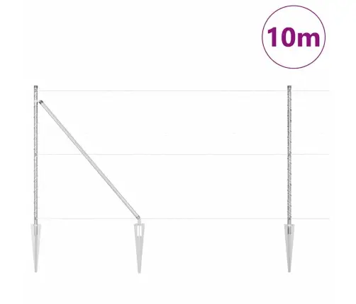 Aed Koos Postidega Hõbedane 1.2 X 10 M Pvc Kaetud Teras