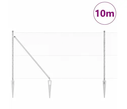 Aed Koos Postidega Hõbedane 1.4 X 10 M Pvc Kaetud Teras