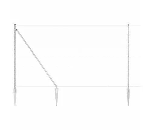 Sešu Stūru Žogs 1.6X10 M Cinkots Tērauds Vidaxl