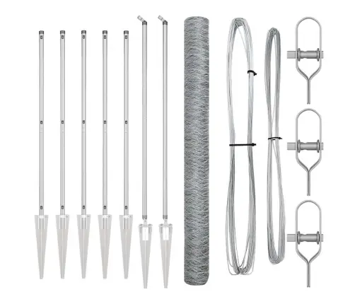 Sešstūru Žogs 1.6X10 M Cinkots Tērauds Vidaxl