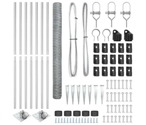 Sešstūru Žogs 1.6X10 M Cinkots Tērauds Vidaxl