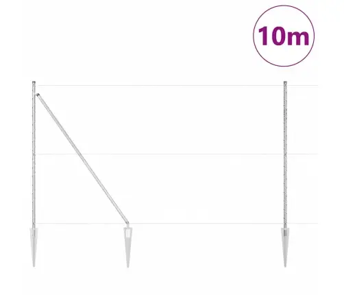 Sešstūru Žogs 1.6X10 M Cinkots Tērauds Vidaxl