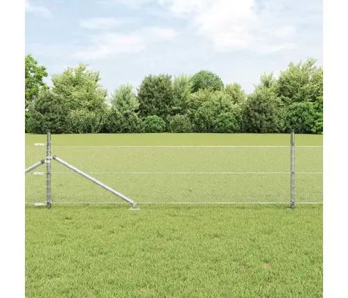 Aed Koos Postidega Hõbedane 0.4 X 25 M Pvc Kaetud Teras