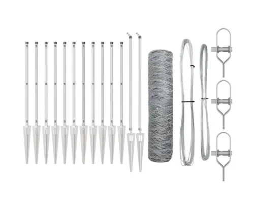 Tvora Su Stulpais Sidabro 0.6 X 25 M Pvc Dengtas Plienas