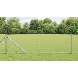 Žogs Ar Stabiem. Sudraba 0.6 X 25 M Pvc Pārklāts Tērauds Vidaxl