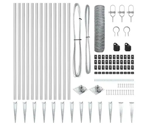 Sešstūra Žogs 0.8X25 M Cinkots Tērauds Vidaxl