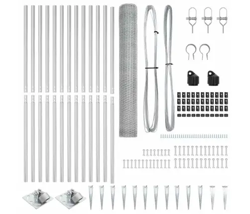 Aed Koos Postidega Hõbedane 1.2 X 25 M Pvc Kaetud Teras