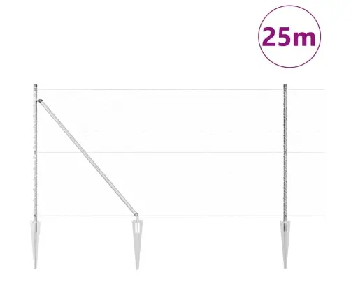 Aed Koos Postidega Hõbedane 1.2 X 25 M Pvc Kaetud Teras Aed Koos Postidega Hõbedane 1.2 X 25 M Pvc Kaetud Teras