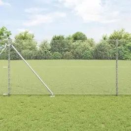 Žogs Ar Stabiem. Sudraba 1.4 X 25 M Pvc Pārklāts Tērauds Vidaxl