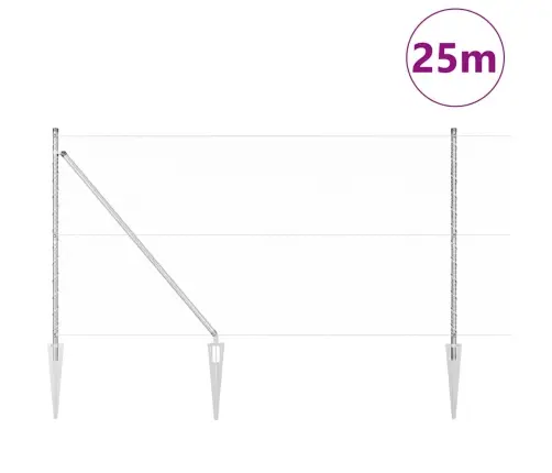 Sešstūra Žogs 1.4X25 M Cinkots Tērauds Vidaxl