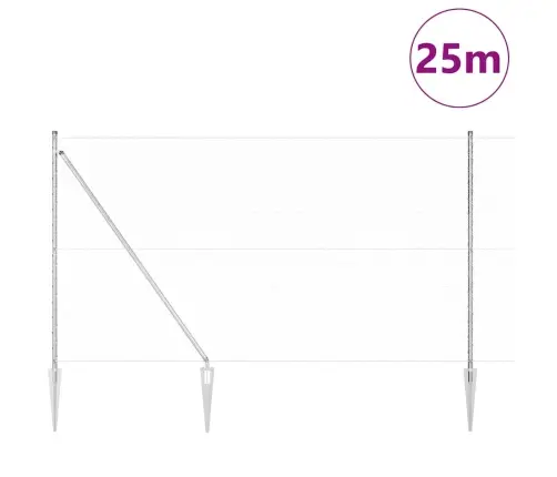 Aed Koos Postidega Hõbedane 1.6 X 25 M Pvc Kaetud Teras