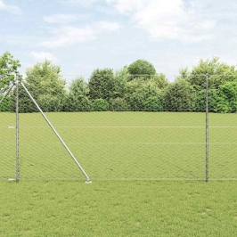 Žogs Ar Stabiem. Sudraba 1.6 X 25 M Pvc Pārklāts Tērauds Vidaxl