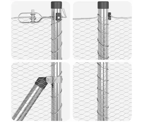Tvora Su Stulpais Sidabro 0.4 X 50 M Pvc Dengtas Plienas