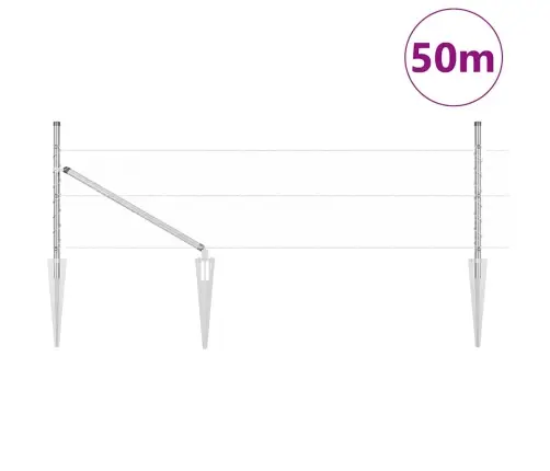 Sešu Stūru Žogs 0.4X50 M Galvanizēta Tērauda Vidaxl