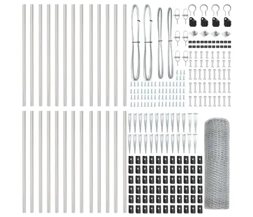 Sešu Stūru Žogs 0.5X50 M Galvanizētā Tēraudā Vidaxl