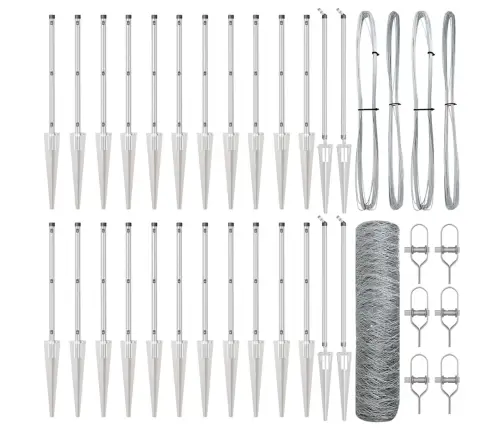 Tvora Su Stulpais Sidabro 0.5 X 50 M Pvc Dengtas Plienas