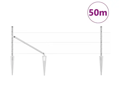 Tvora Su Stulpais Sidabro 0.5 X 50 M Pvc Dengtas Plienas