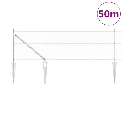 Sešstūra Žogs 0.6X50 M Galvanizētā Tēraudā Vidaxl