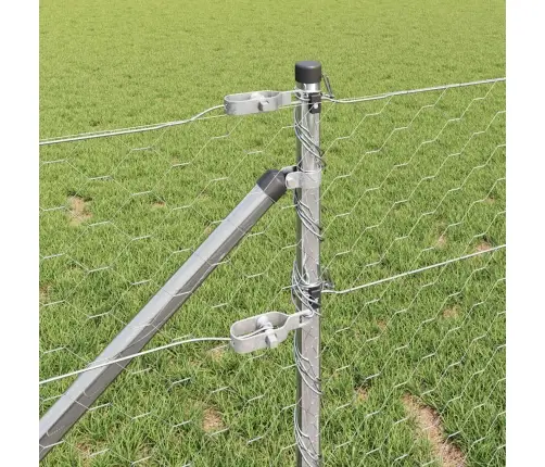 Tvora Su Stulpais Sidabro 0.6 X 50 M Pvc Dengtas Plienas