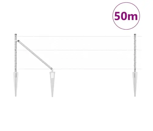 Tvora Su Stulpais Sidabro 0.6 X 50 M Pvc Dengtas Plienas