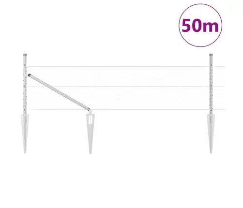 Sešu Stūru Žogs 0.8X50 M Cinkots Tērauds Vidaxl