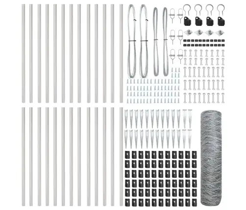 Sešstūru Žogs 1X50 M Galvanizēts Tērauds Vidaxl
